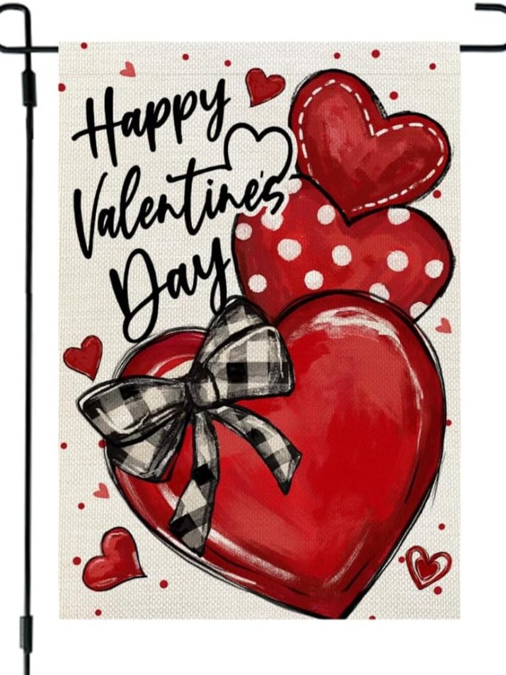 Valentines Day Hearts Garden Flag for Outside 12x18